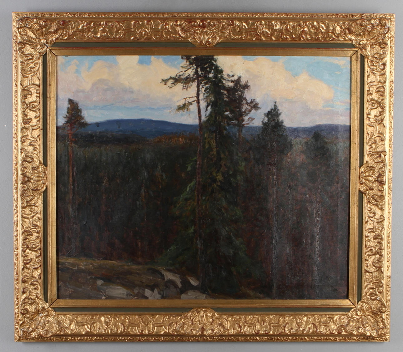 GOTTFRID KALLSTENIUS. Motiv från Storebro, olja på duk, signerad.