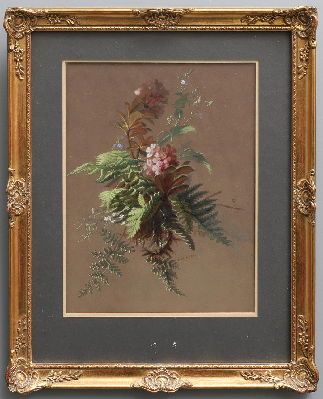 MARIA TERESA HEGG (1829-1911). EN SPRAY AV SKOGSBLOMMOR. Konst - Måleri ...