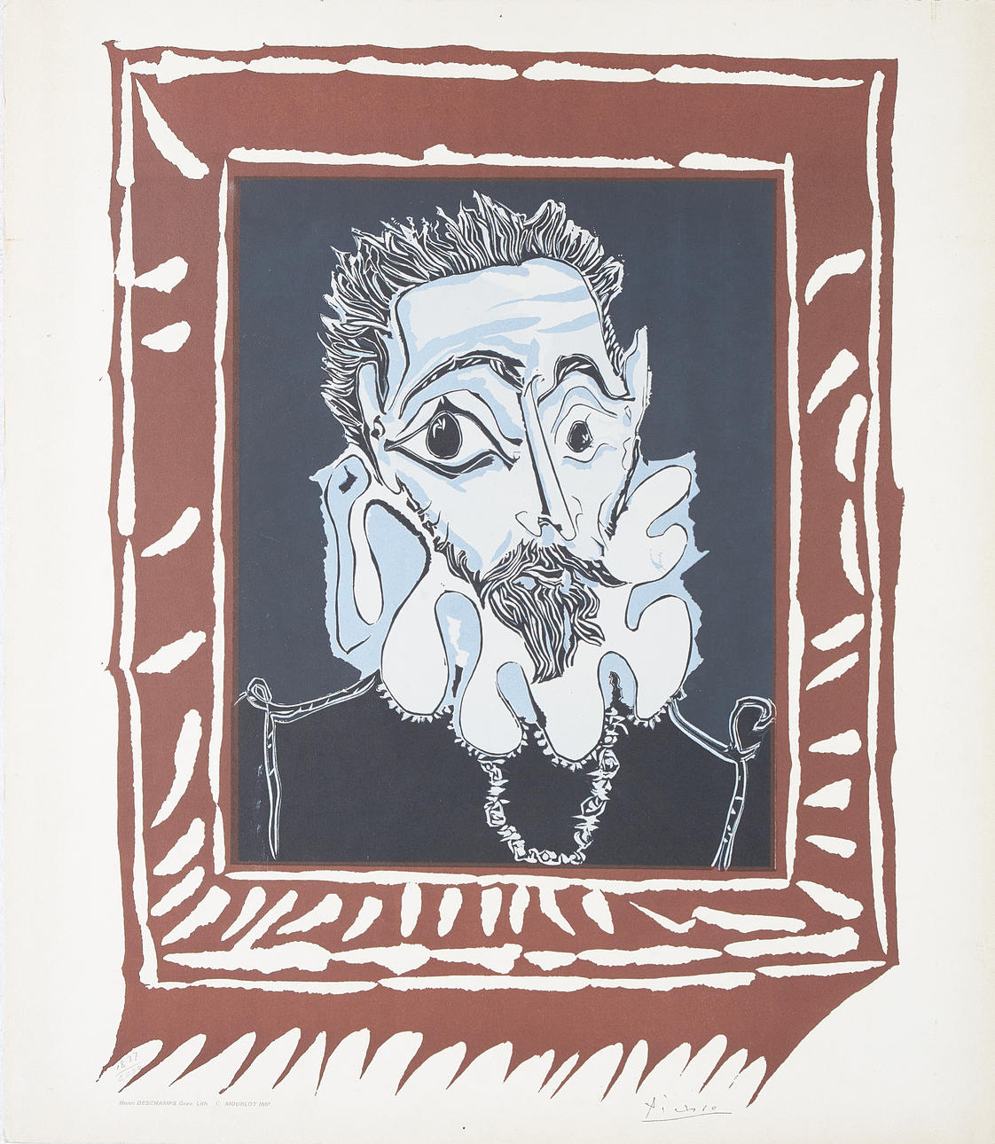 PABLO PICASSO. After. Color lithograph, engraved by Henri Deschamps, Mourlot. Numbered 1837/2000.