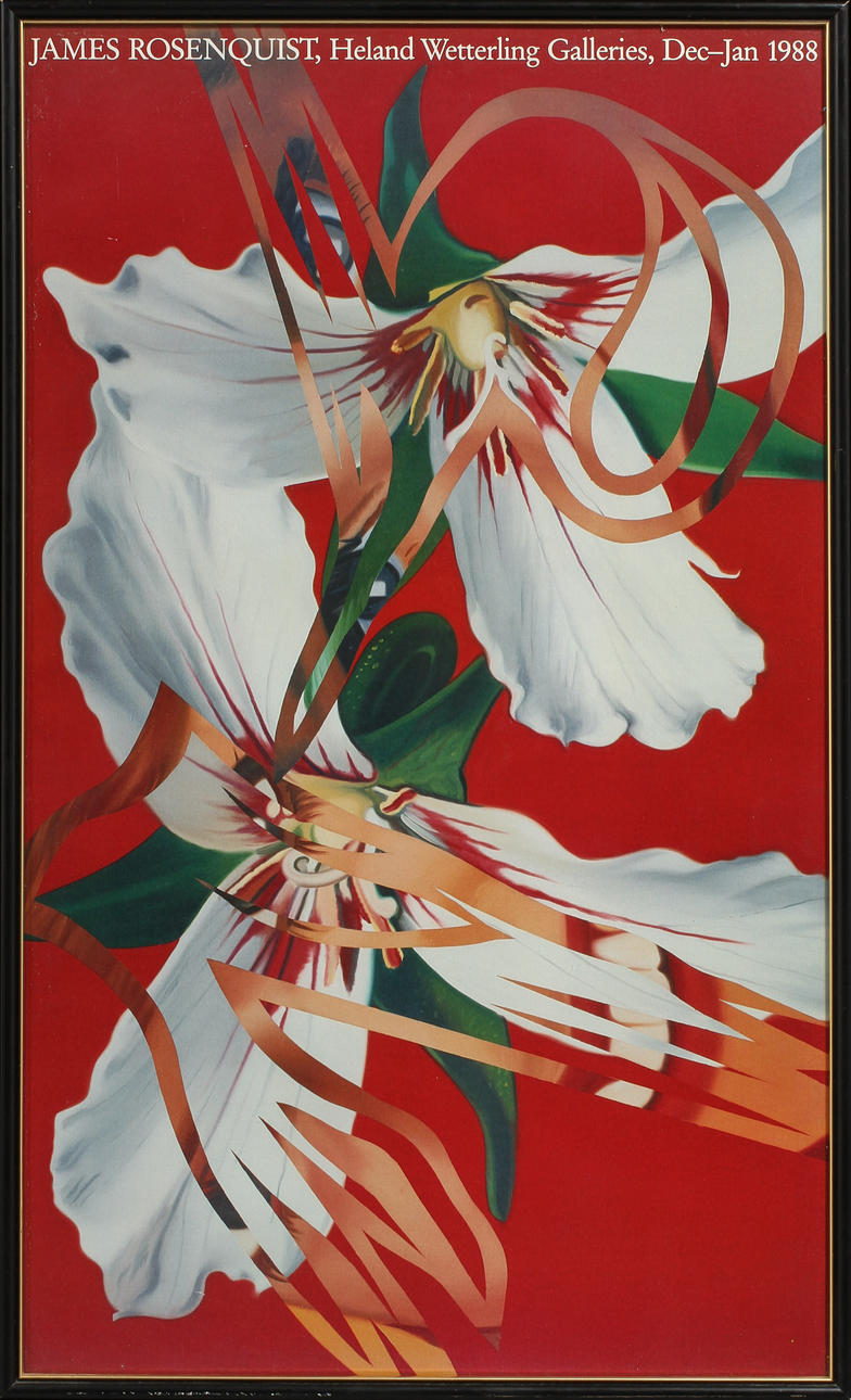 JAMES ROSENQUIST. EFTER. Utställningsaffisch, Heland Wetterling Galleries , Dec-Jan 1988.