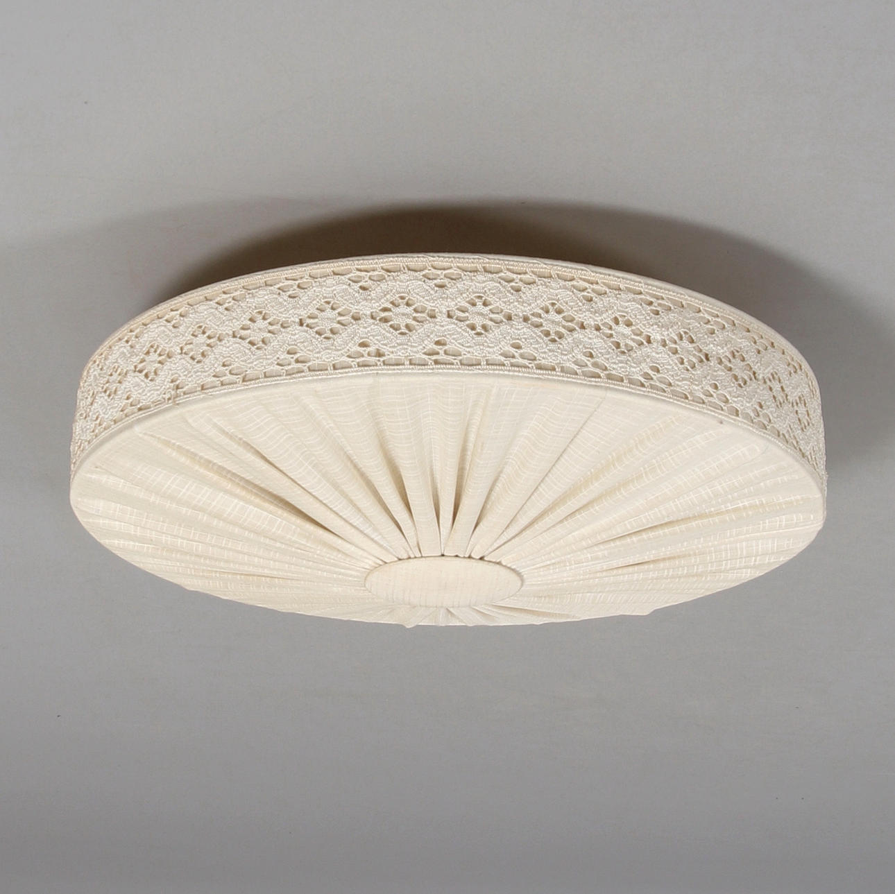 CEILING, textile, three light points, 1940s/50s.