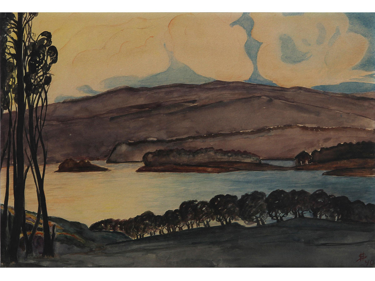 HENRIK SÖRENSEN (1882-1962). Akvarell. Monogramsignerad och daterad -40.