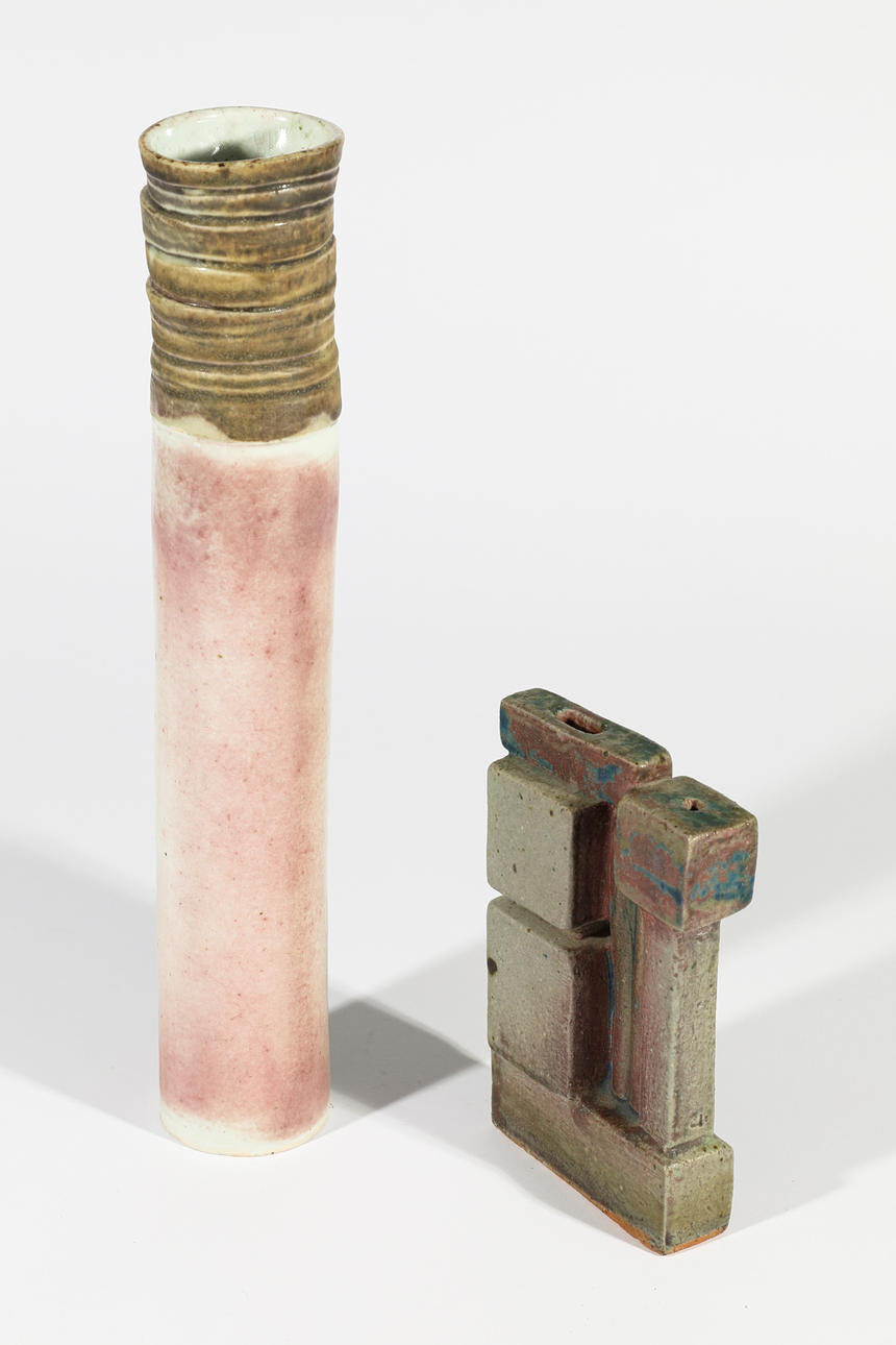 BRUNO & INGEBORG ASSHOFF. Lergodsvas+ rektangulär vas (170-10).