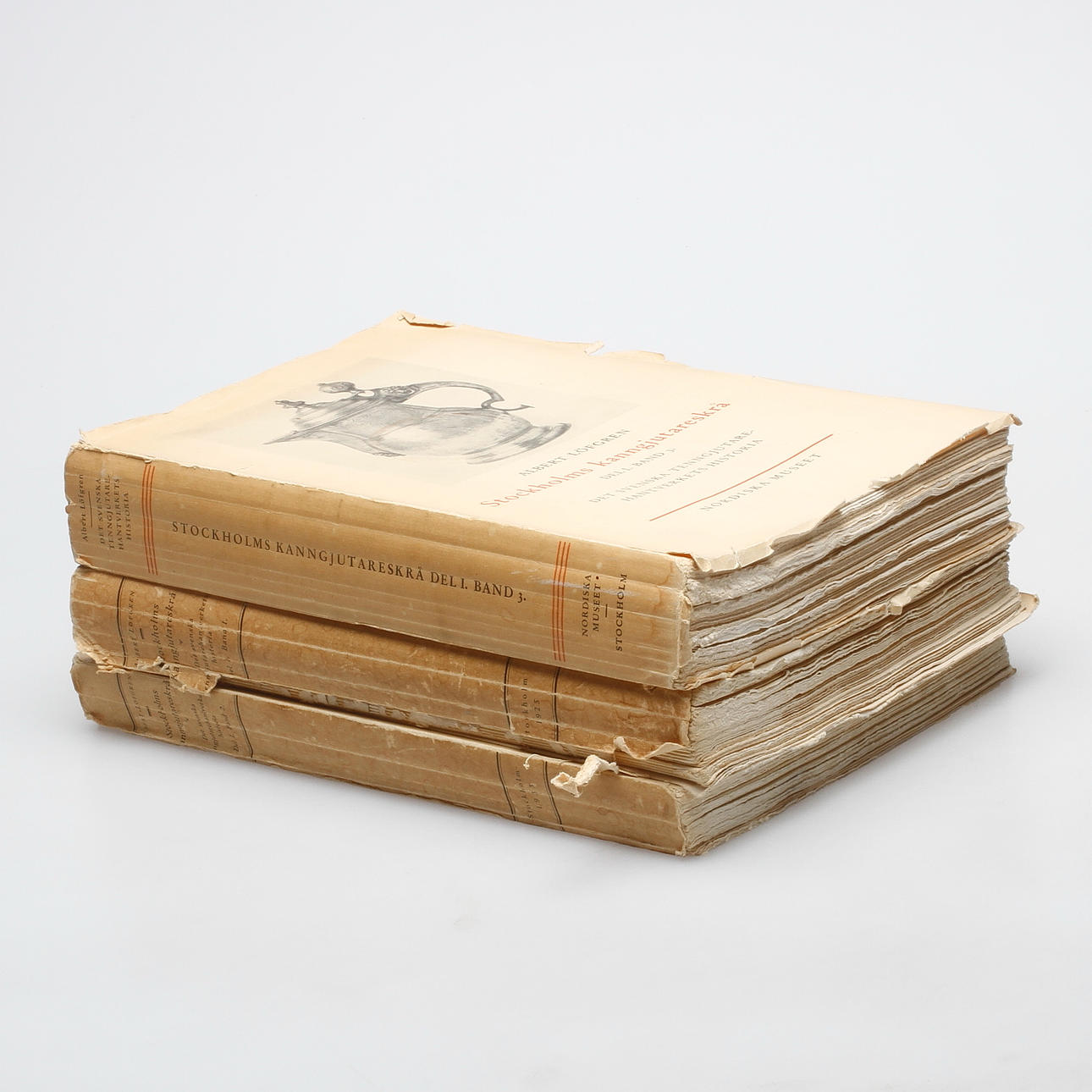 BÖCKER, 3 st, "Stockholms kanngjutareskrå", Albert Löfgren, Stockholm.