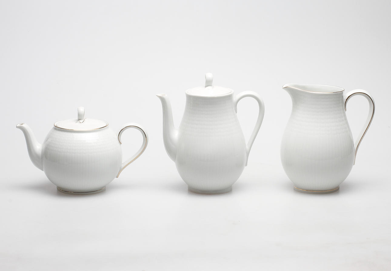 KANNOR, 3 st, Louise Adelborg, Rörstrand.