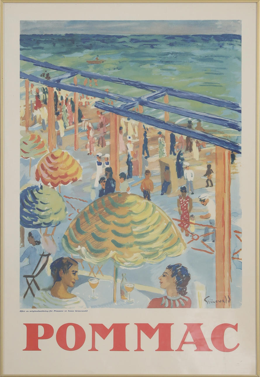 POSTER, "Pommac", efter Isaac Grünewald, Åhlén & Åkerlundoffsettryckeri, offset.