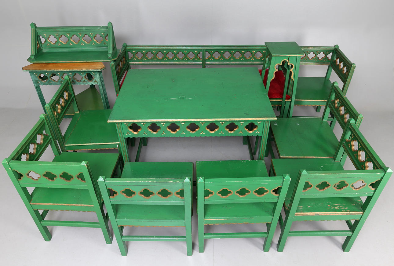 MÖBELGRUPP, 12 delar, 18/1900-tal.