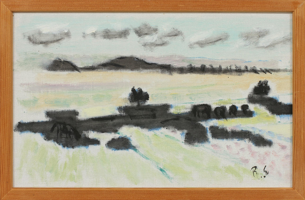 RAGNAR SANDBERG (1902-1972). Landskapvy från Skåne. Olja på duk.