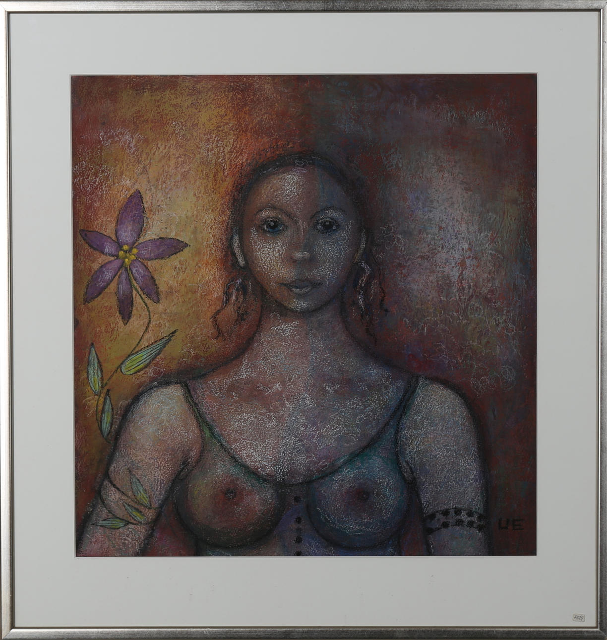 ULLA EKMAN-DAHLBÄCK. Kvinnomotiv, pastell, signerad UE.