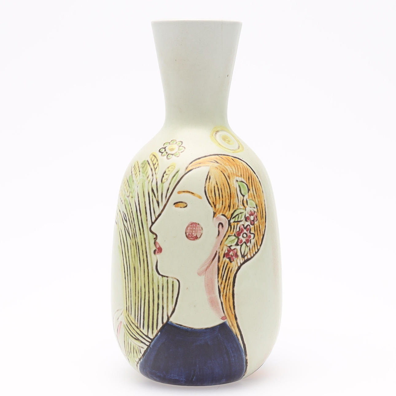 CARL-HARRY STÅLHANE. Vase, hand painted, signed, Rörstrand.