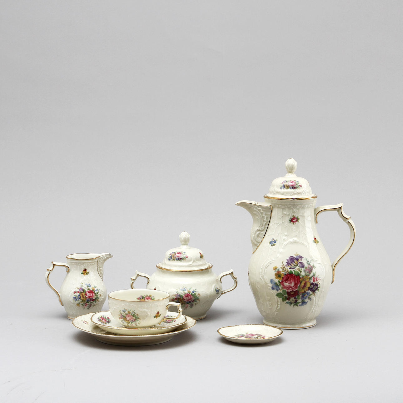 KAFFESERVIS, porslin, 26 delar, "Sanssouci", Rosenthal.