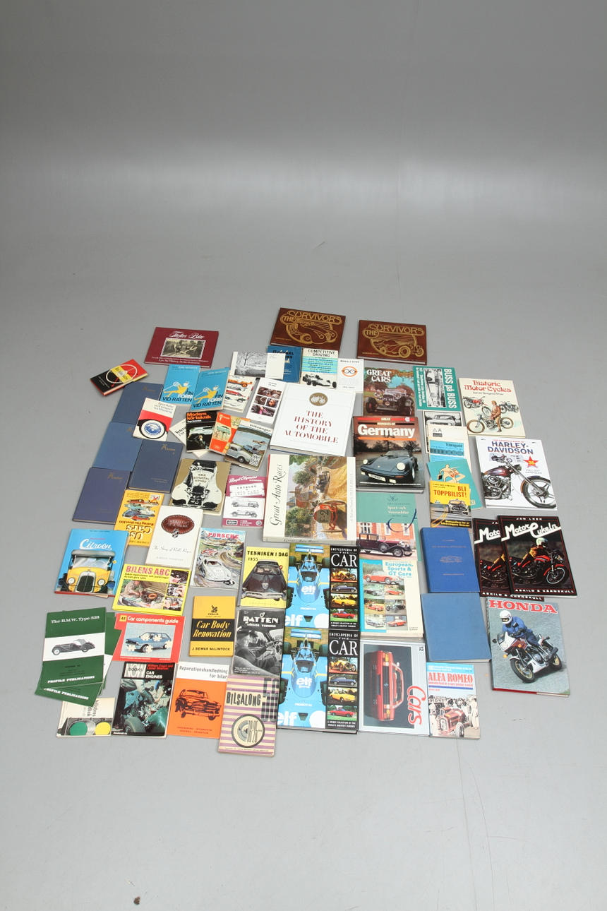 MOTORLITTERATUR diverse böcker 3. Cirka 50 stycken.