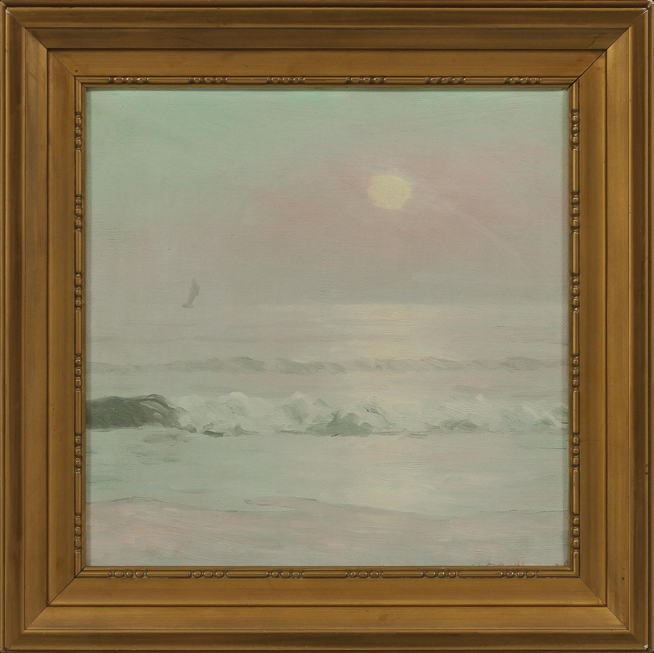 CHARLES EDWARD HALLBERG. Marin, olja på pannå, signerad Hallberg.