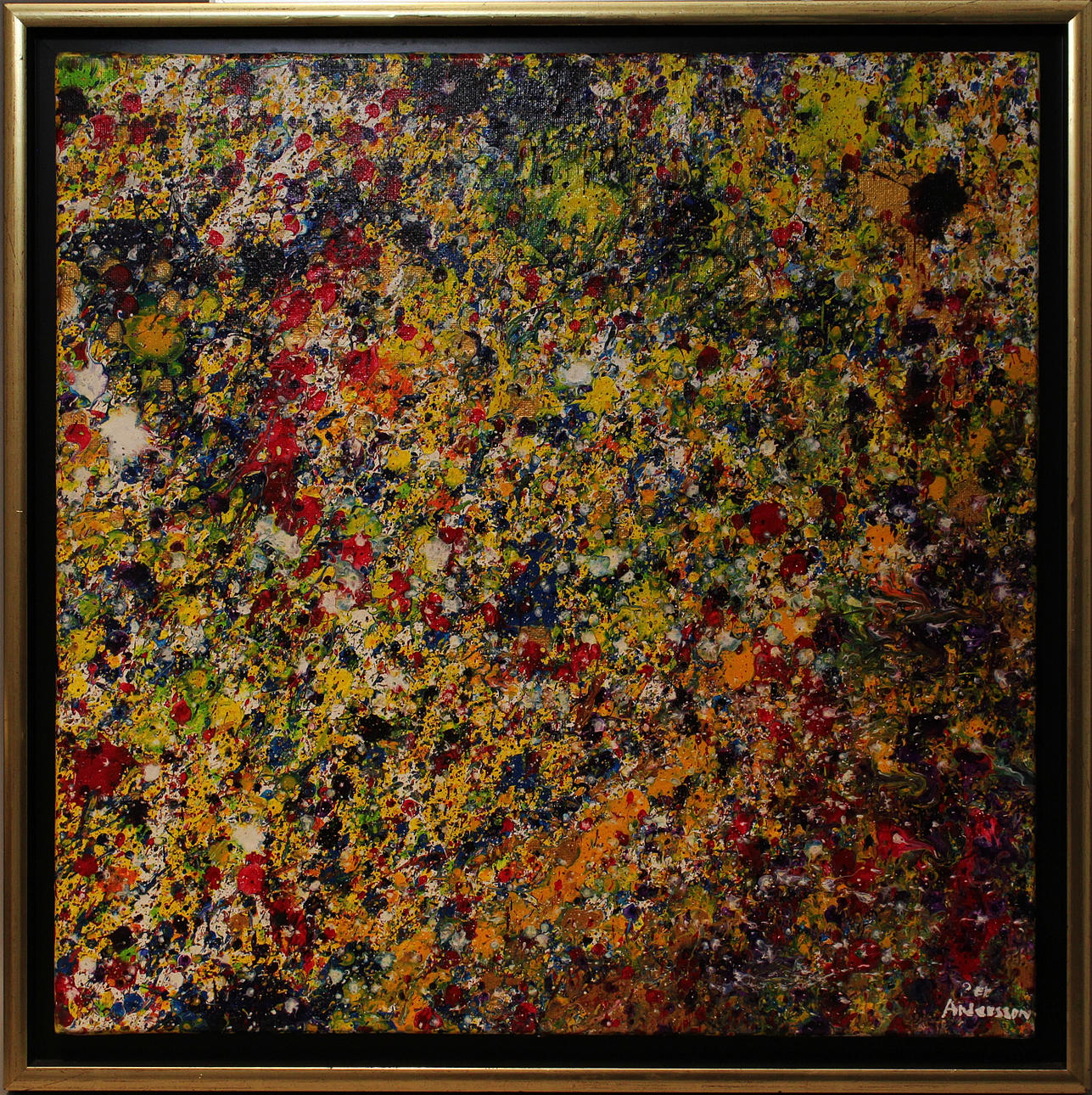 PER OLA ANDERSSON. Komposition. Akryl på duk. Signerad.