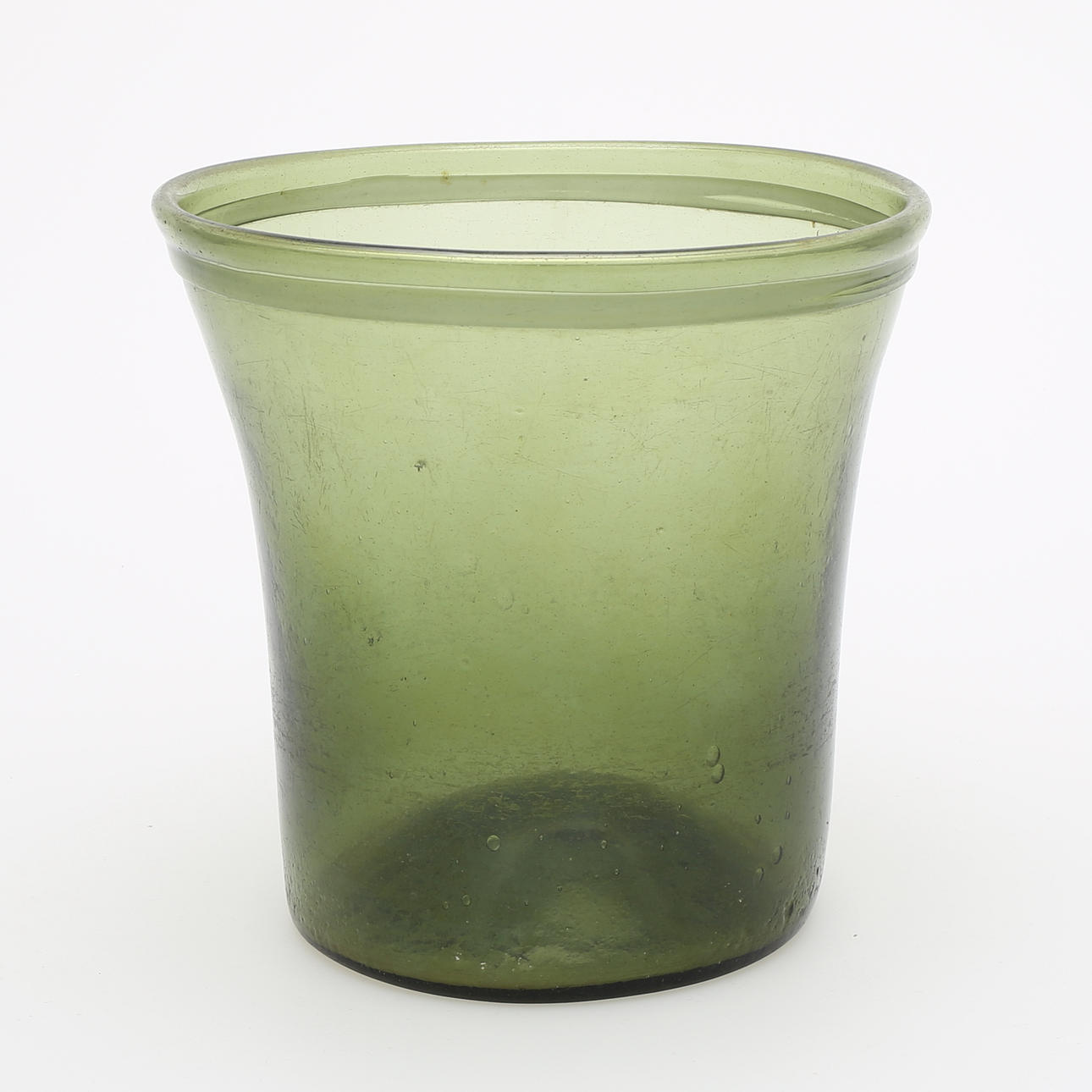 BURK, gröntonat glas, omvikt kant, 1700/1800-tal.