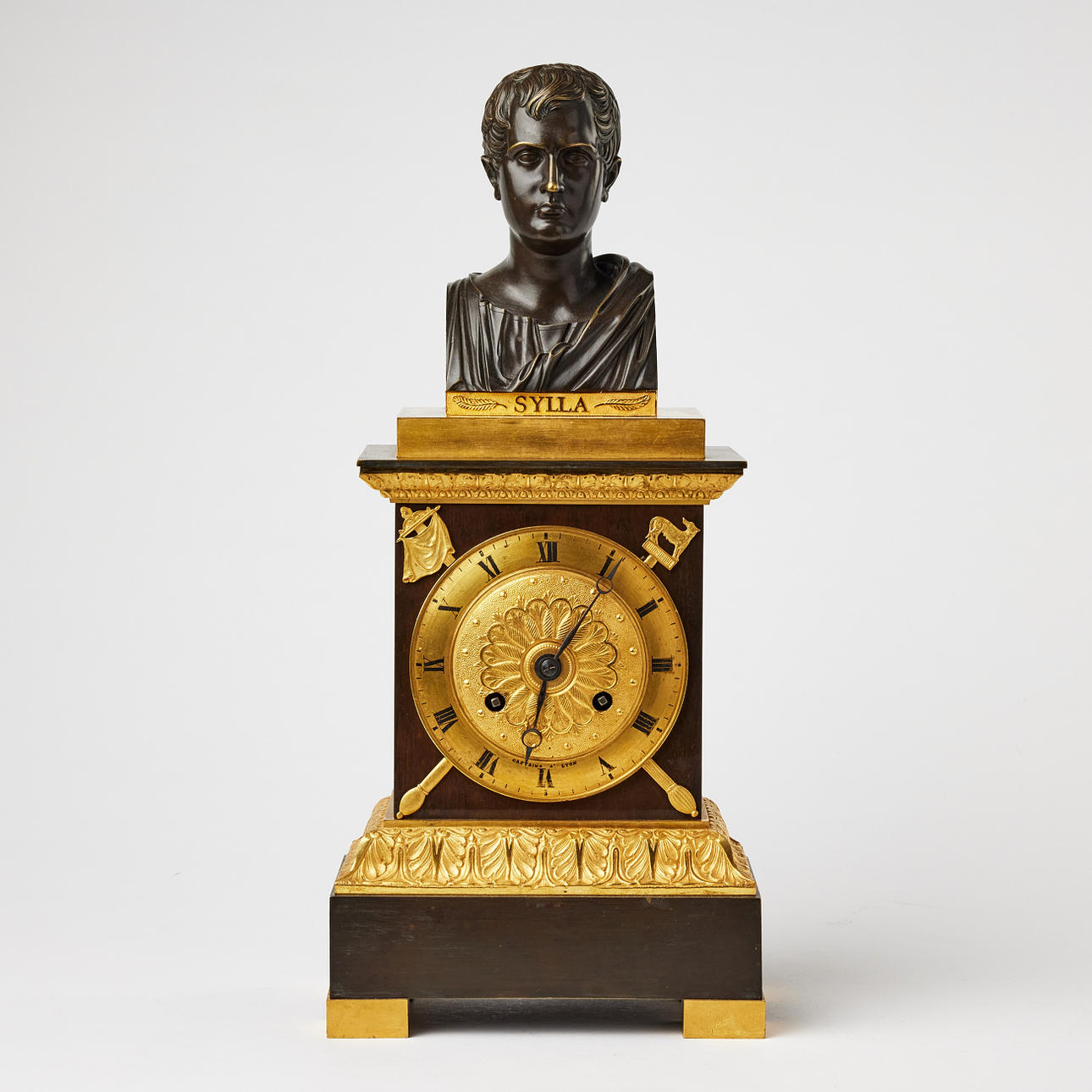 TABLE PENDULUM, empire, France, signed Castaing á Lyon (active first half of the 19th century).