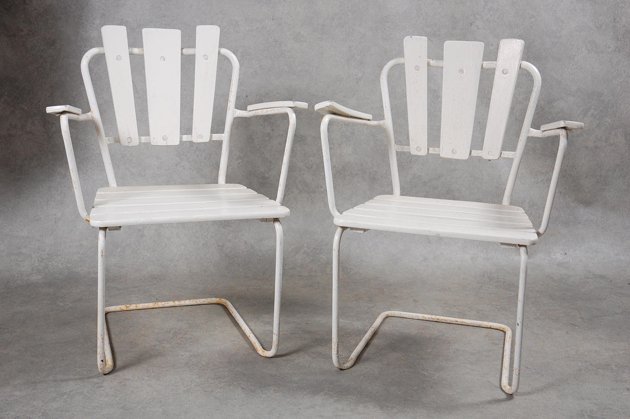 TRÄDGÅRDSSTOLAR 1 par, med gung.