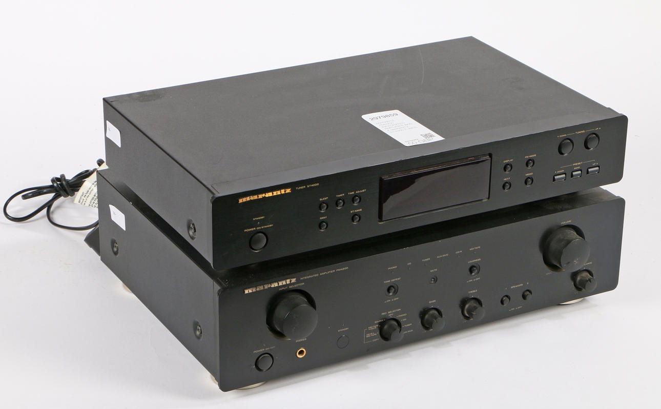 MARANTZ PM4200 INTEGRATED AMPLIFIER AND A MARANTZ ST4000 TUNER.