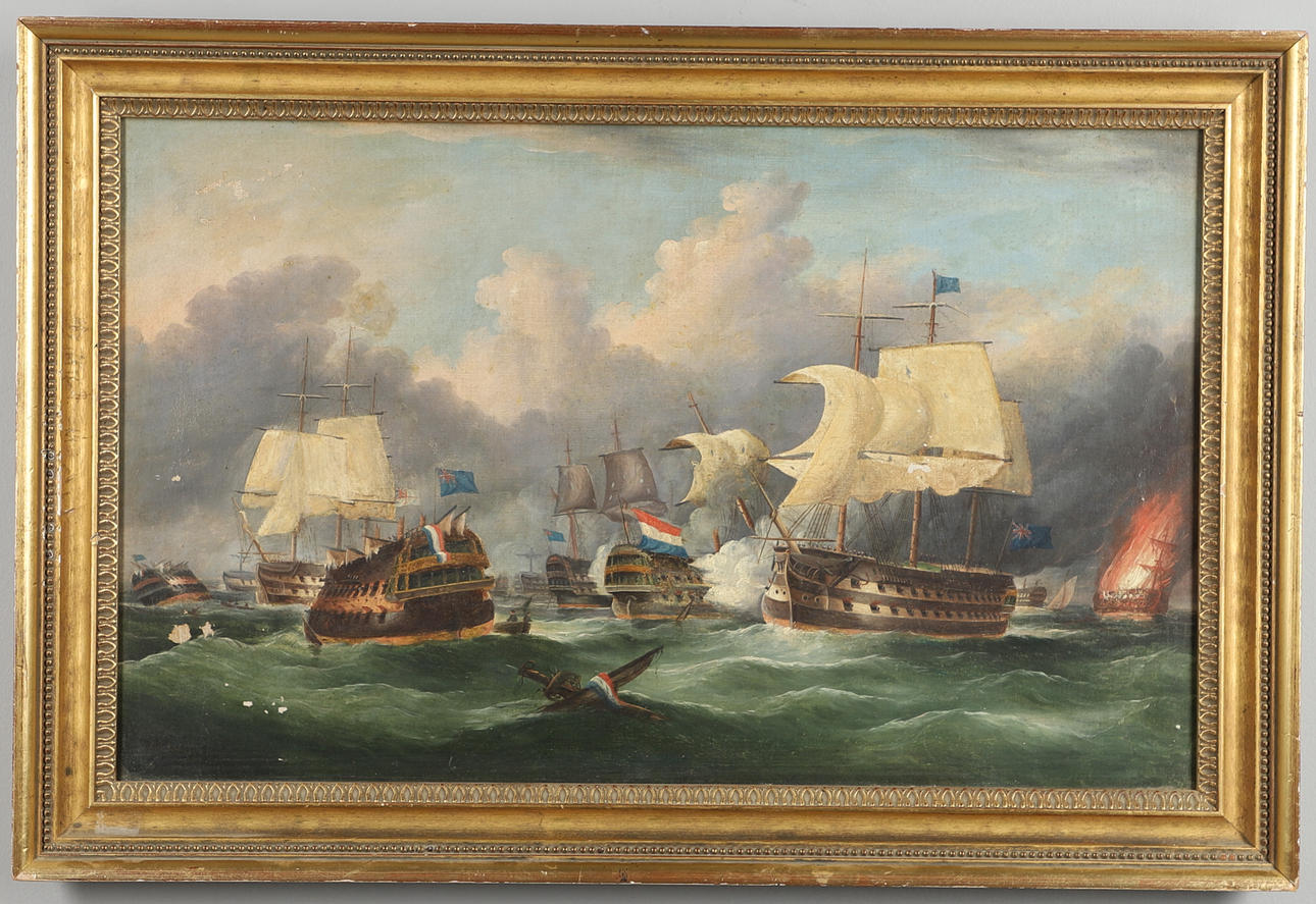 AFTER WILLIAM JOHN HUGGINS (1781-1845). THE BATTLE OF CAMPERDOWN, OCTOBER 11th 1797.