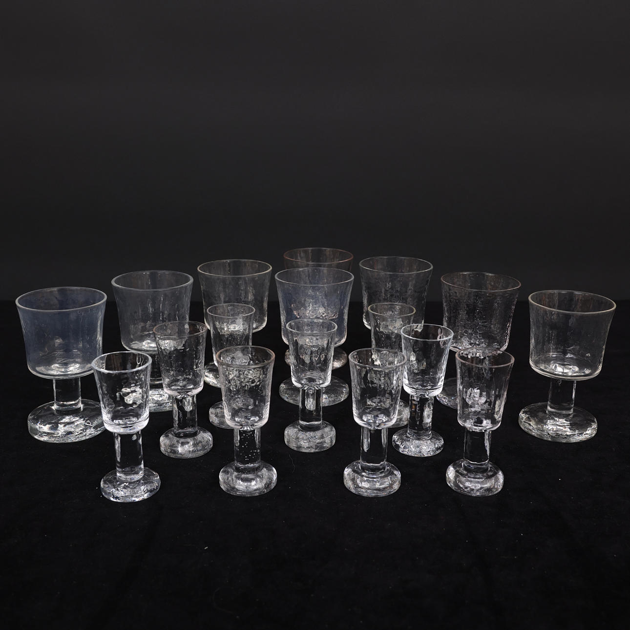 GÖRAN WÄRFF. Glasservis, 17 delar, Rustika, Pukeberg.