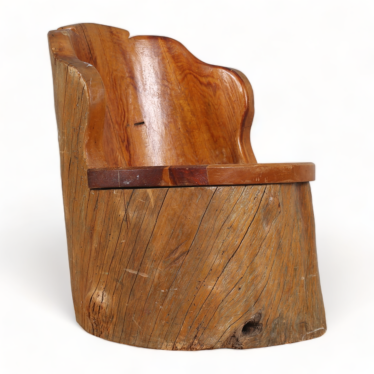 KUBBSTOL, med sittlock, 1900-talet.