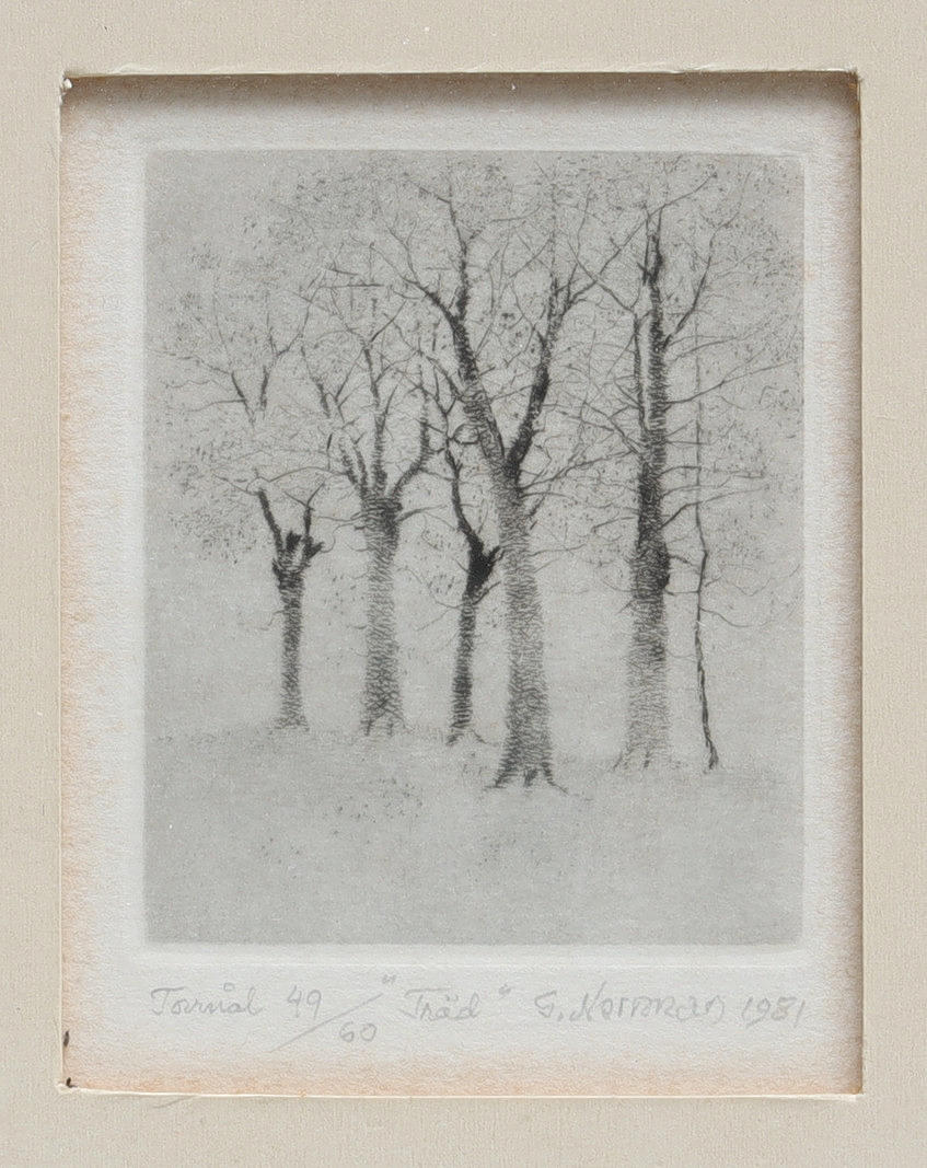 GUNNAR NORRMAN. "Tree" dry needle no. 49/60, signed G Norrman and dated ...