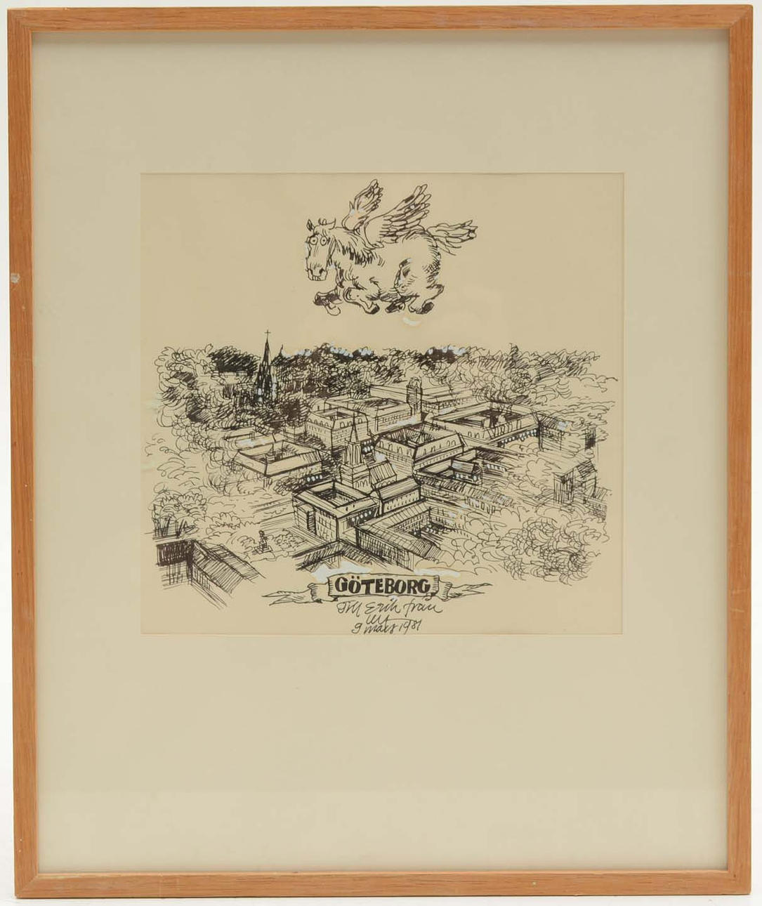ULF SVENNINGSON. Göteborg. tuschteckning.