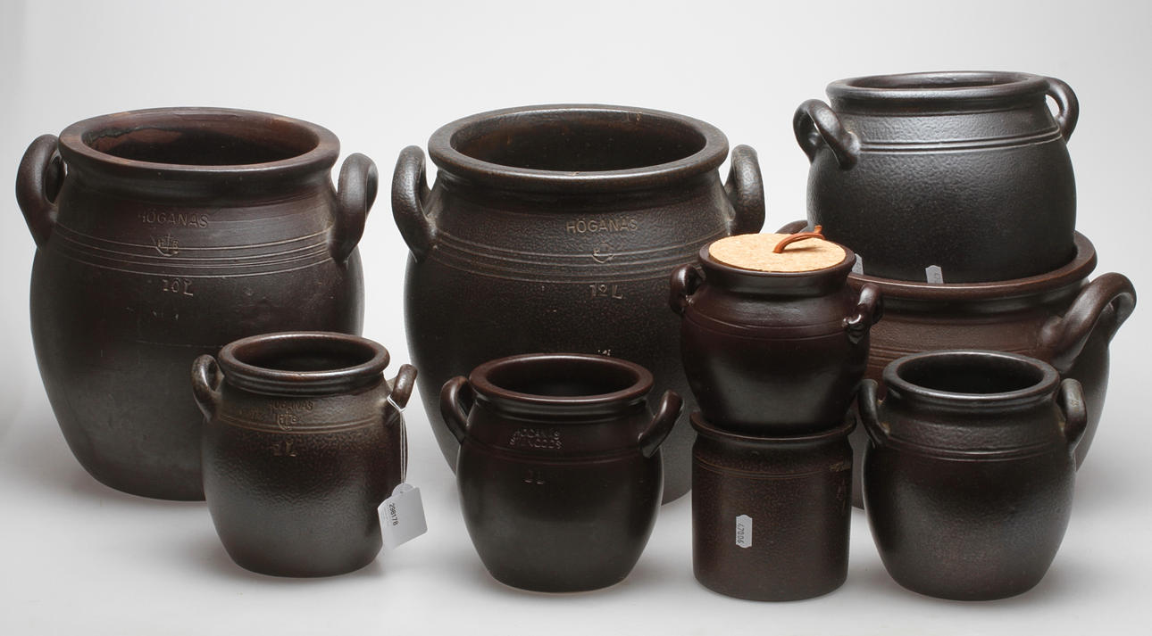 KRUKOR, 9 st, keramik, Höganäs.