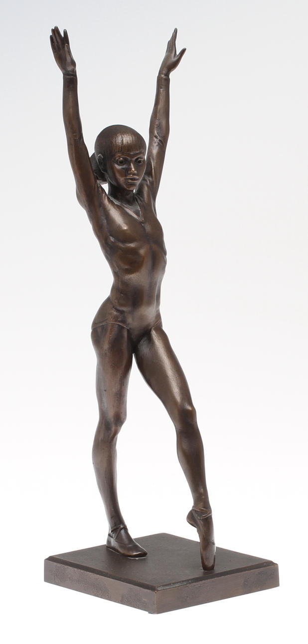 ALEXANDER HROMYCH. "Nadia Comenici", brons, signerad, 1900-tal.