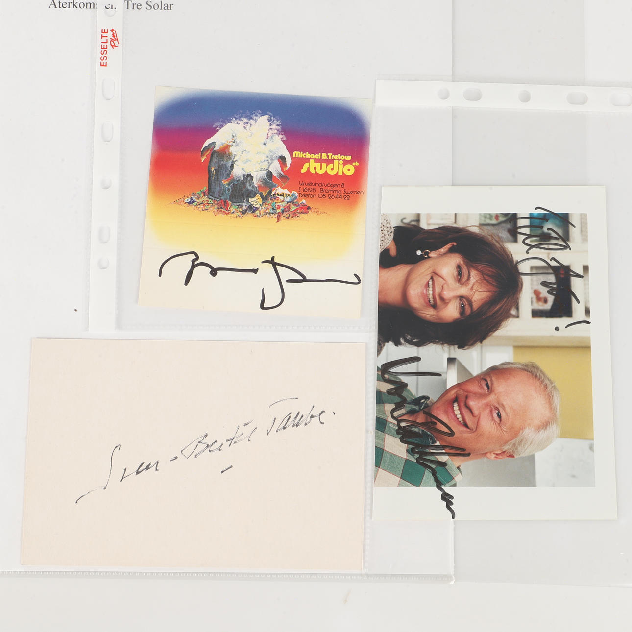 AUTOGRAPHEN, 3 Stück, u.a. Sven-Bertil Taube.