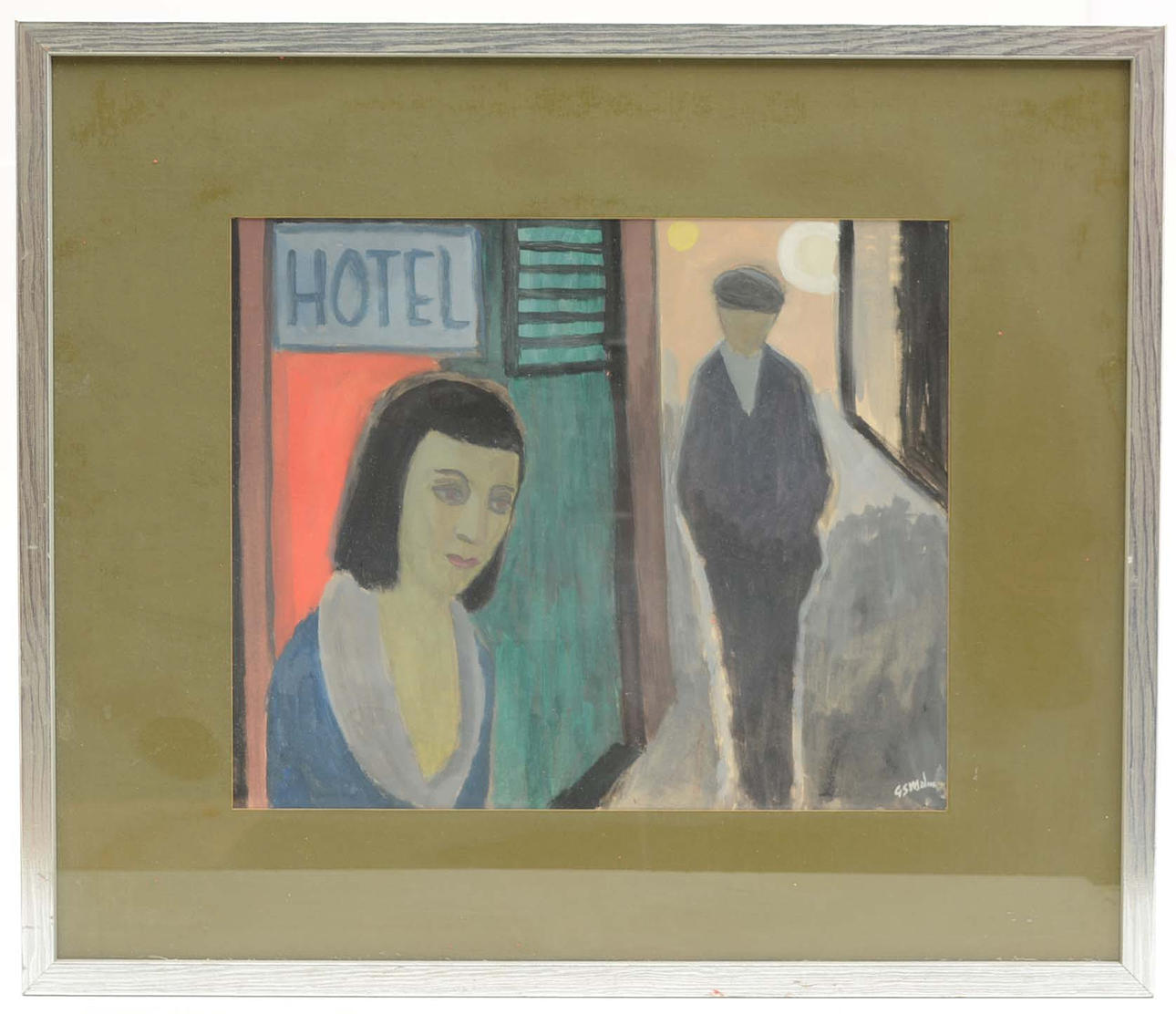 GUNNAR S MALM. Hotel. Akvarel.