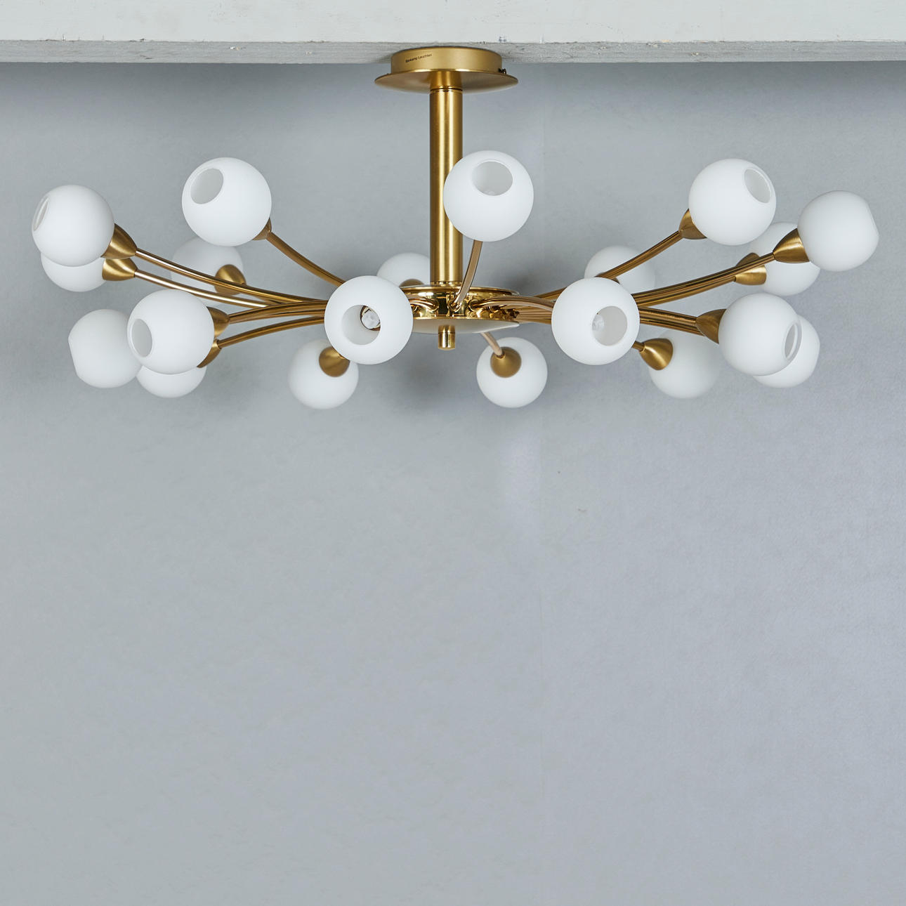 Bankamp, Deckenleuchte / Deckenlampe, Messing, Glas, Deutschland.