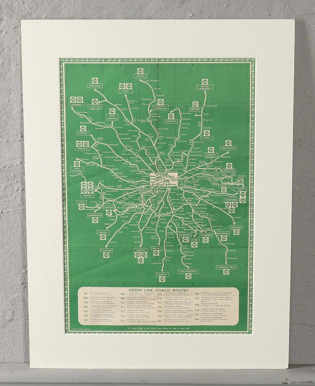 GREEN LINE COACH ROUTES, ORIGINAL LONDON TRANSPORT INFORMATION LEAFLET ...