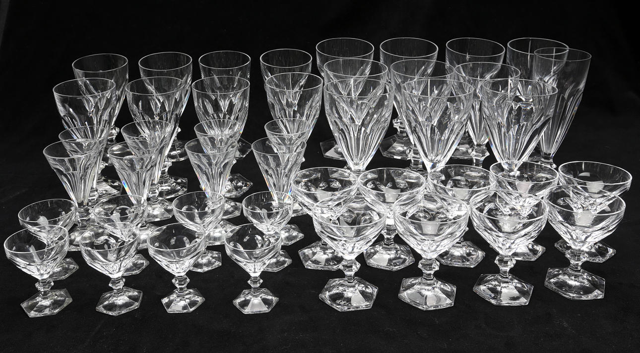 GLASSERVIS, 47 delar, "Geraldine", Fritz Kallenberg, Boda, 1900-tal.