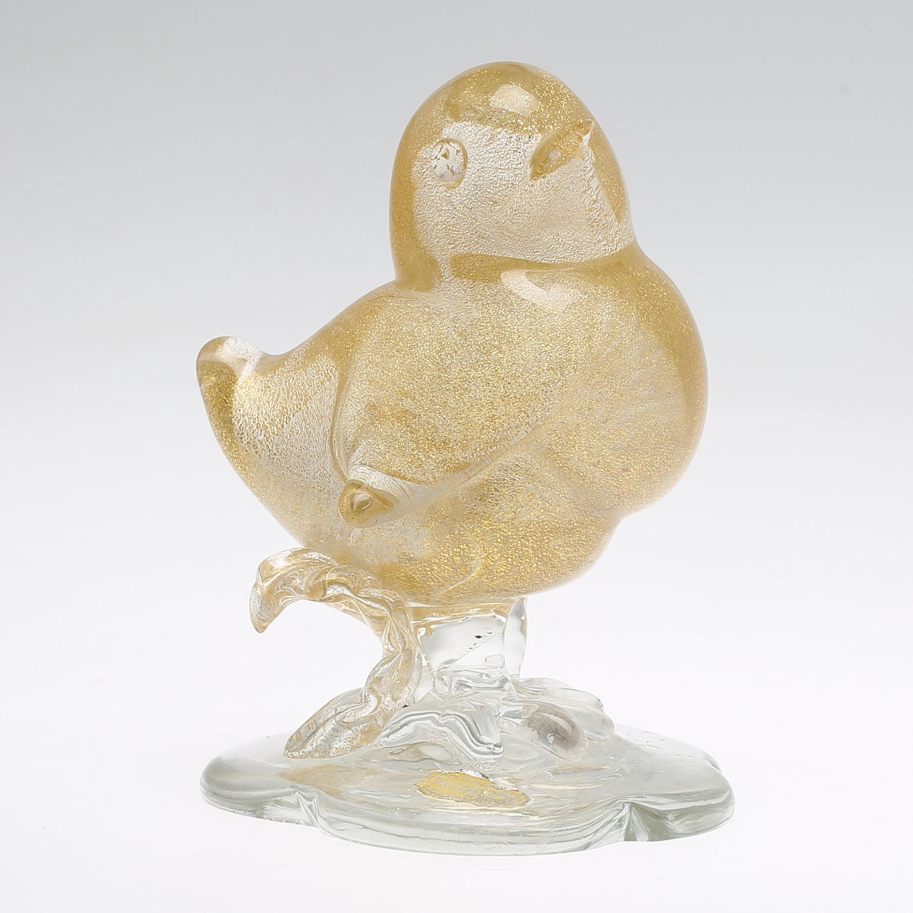 FIGURIN i glas, kyckling, Murano, Seguso Dalla, Venezia, Italien.