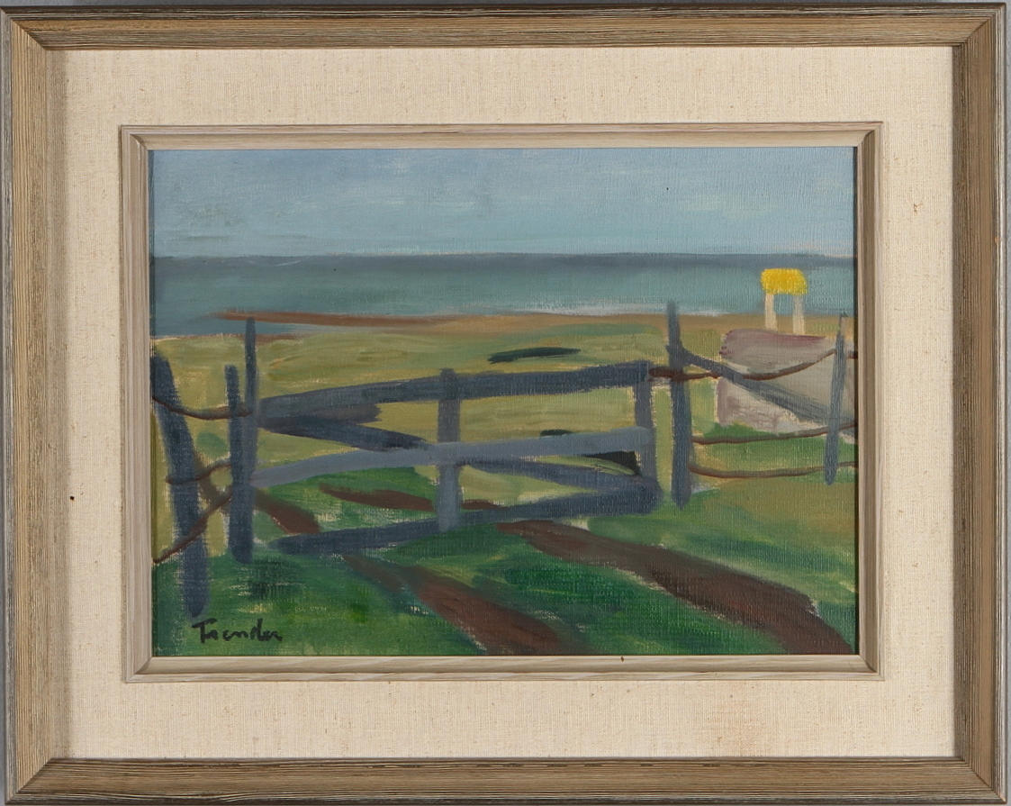 HELGE FRENDER. Grind, olja på duk, signerad.