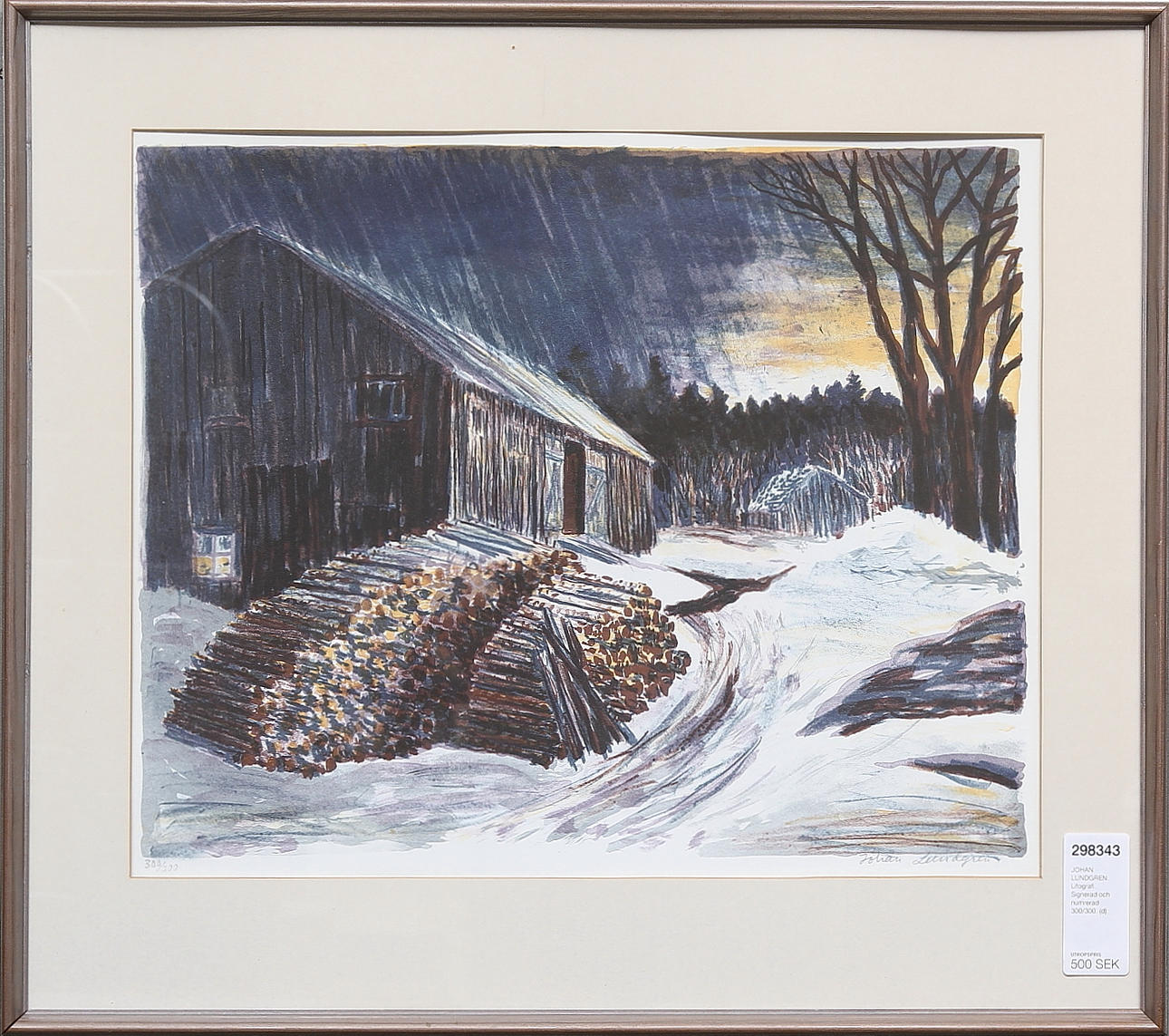 JOHAN LUNDGREN. Litografi. Signerad och numrerad 300/300.