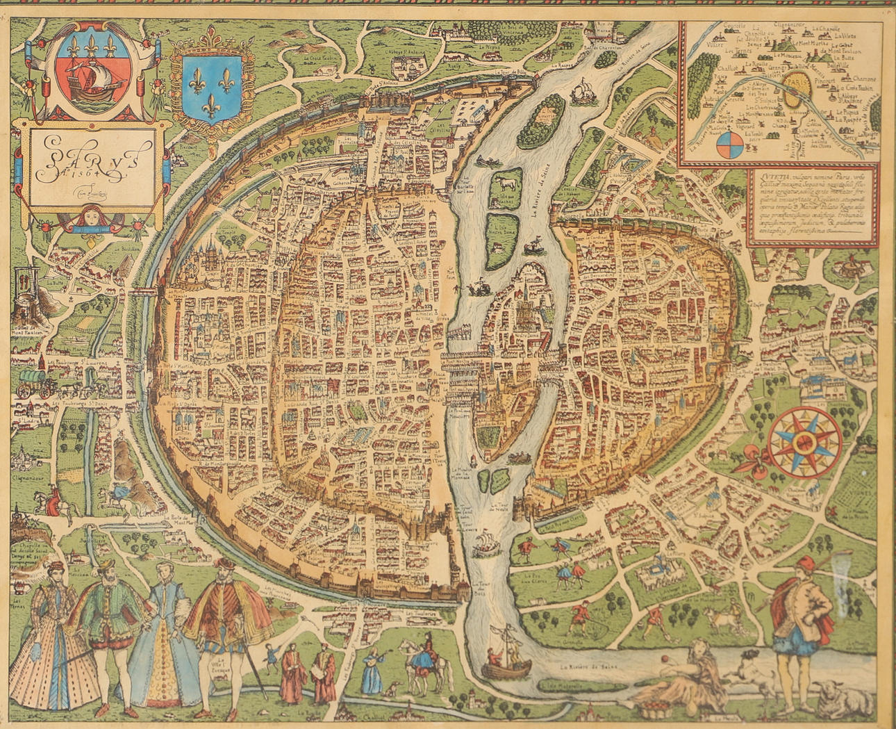 MAP, Paris 1564, print after an older model.