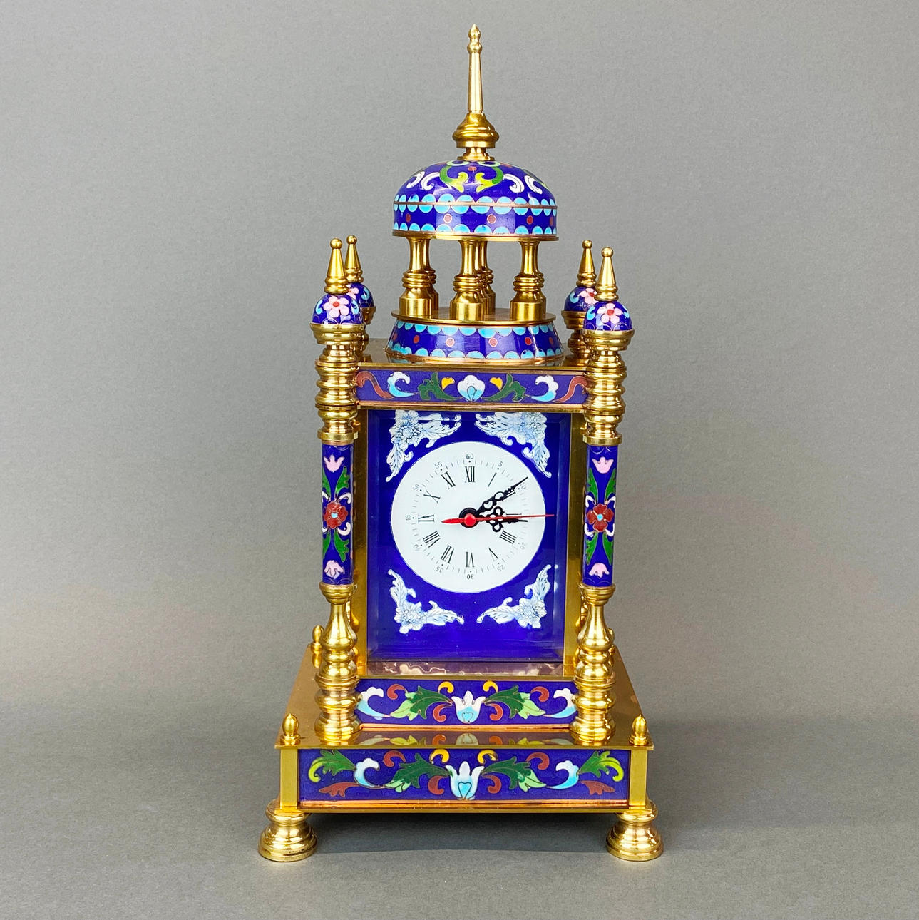 CHINESE ENAMELLED CLOCK.