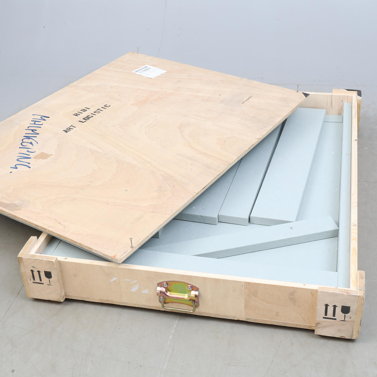 TRANSPORTKASSE, træ, til malerier, spejle, glaspaneler.