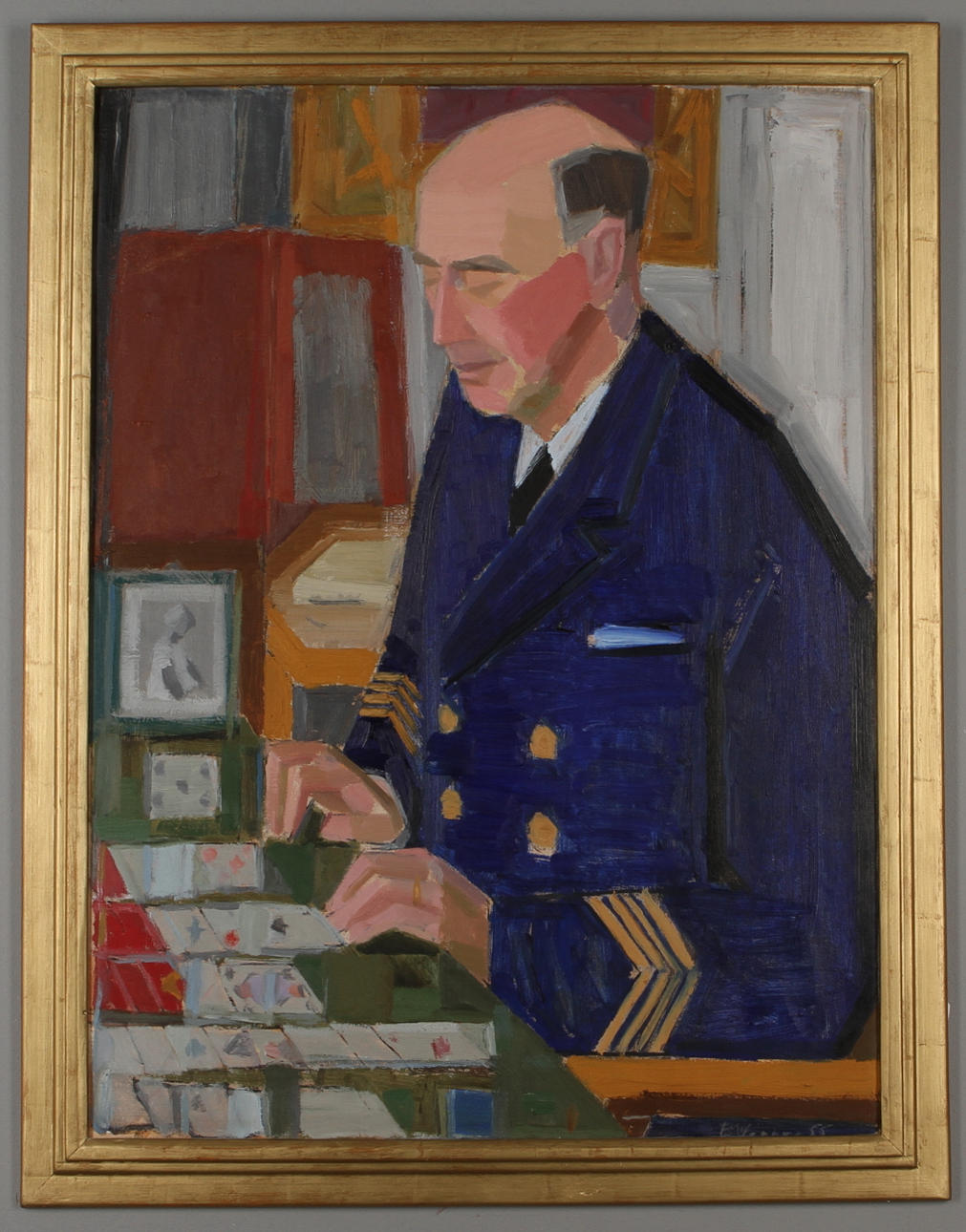 BENGT ERIK BJÖRN "NALLE" WERNER. Portträttstudie, olja på duk, signerad.