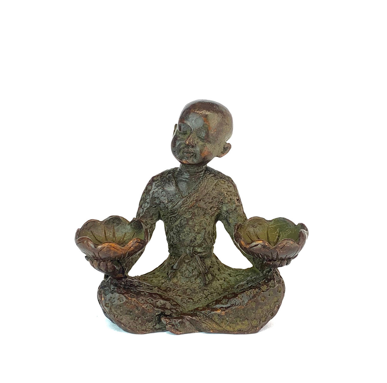 CHINESE BRONZE MONK FIGURE.