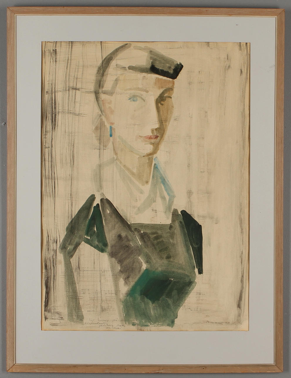 BENGT ERIK BJÖRN "NALLE" WERNER. Kvinnostudie, akvarell, signerad.