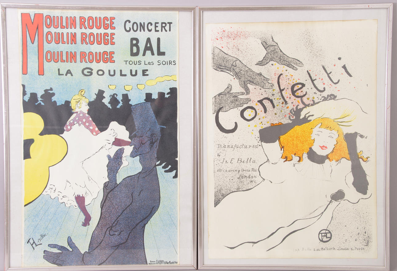 AFFISCHER, 2 stycken efter Henri de Toulouse-Lautrec.