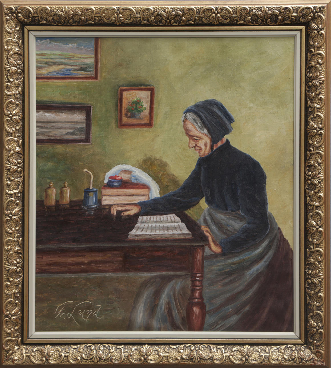 FREDRIK LUND. OIL on canvas, signed, 1900s.