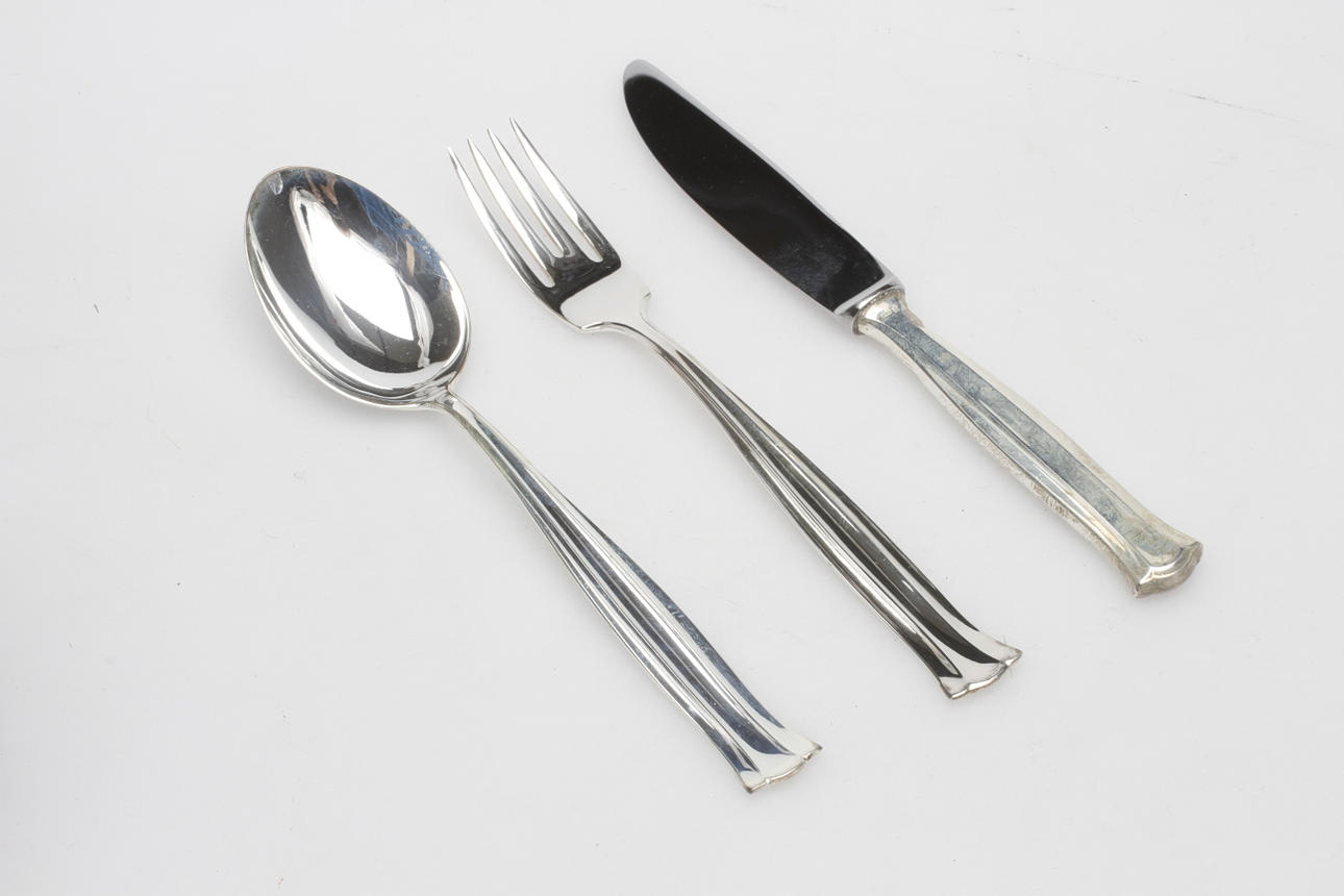 BESTICK, silver, 24 delar, "Birgitta", MGAB, Lidköping 1975, vikt ca. 1118 gram.