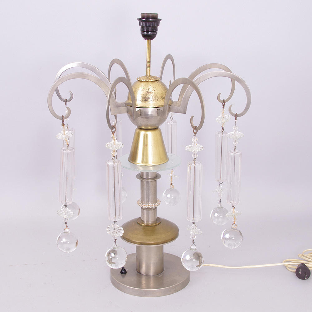 BORDSLAMPA med prismor, 1900-talets mitt.