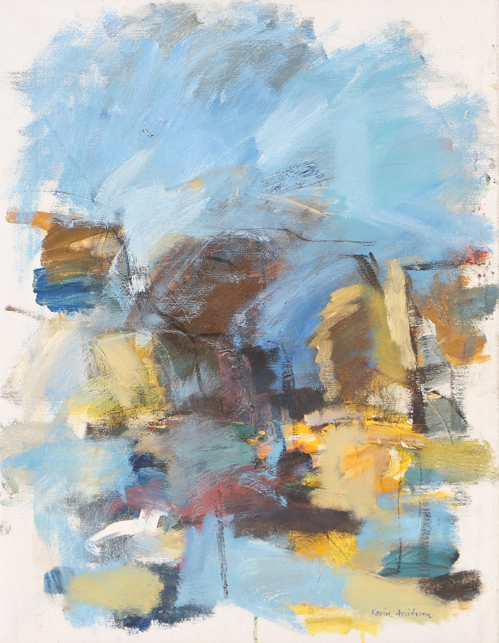 KARIN ARVIDSSON. Composition, oil on canvas, signed.