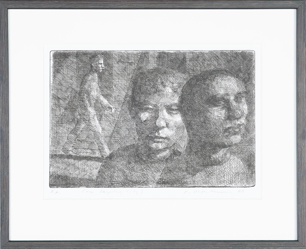 PETER MARTENSEN (DANMARK 1953). Figure composition, titled, numbered EA, dated 90, etching.