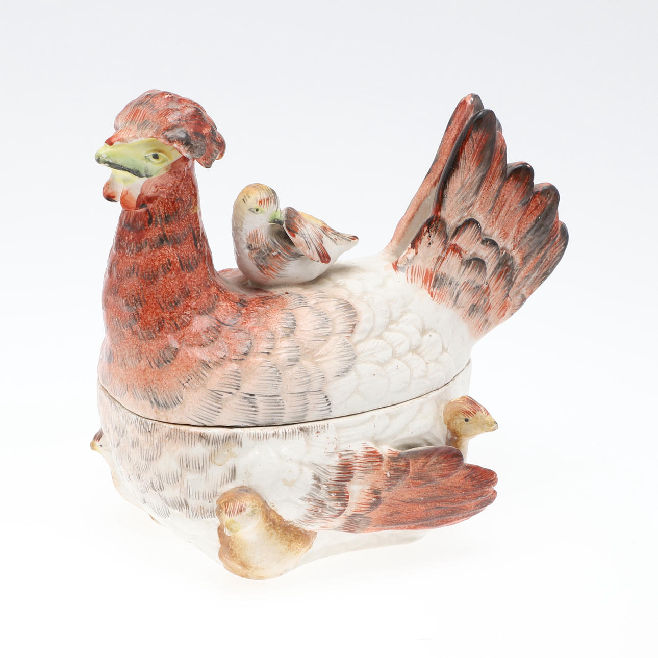 19THC GALLINA DE CERÁMICA INGLESA SOPERA.